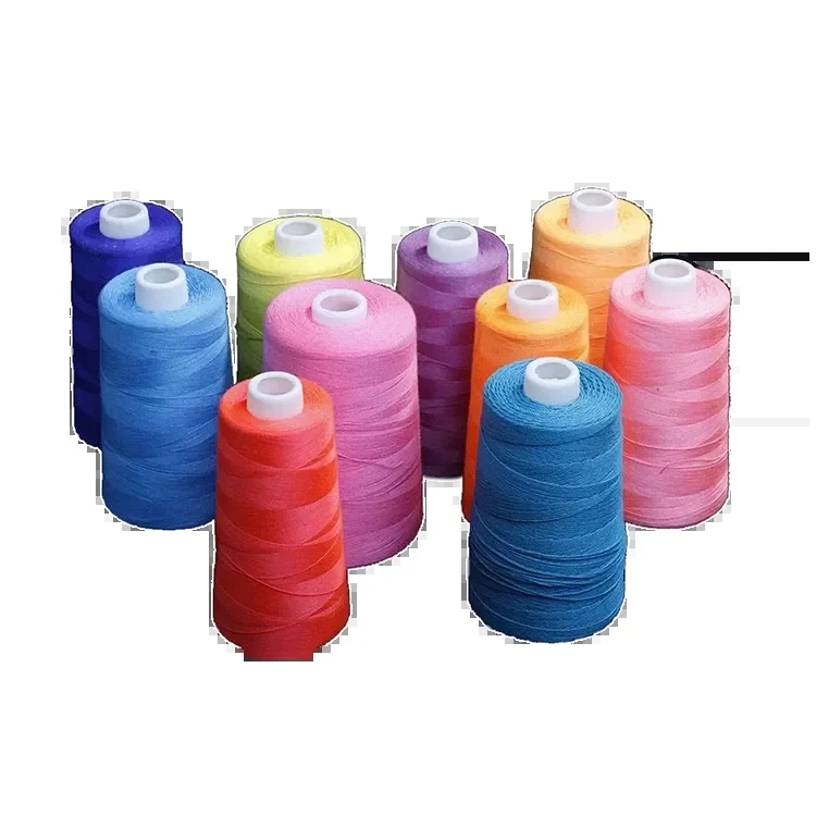 Colorful polyester sewing-thread cones